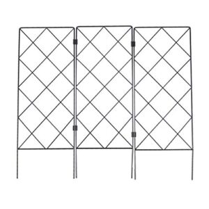 yarnow garden trellis plant support for climbing foldable vines and flowers stands metal wire lattices grid panels for ivy rose grape cucumber clematis black