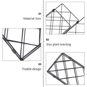 YARNOW Garden Trellis Plant Support for Climbing Foldable Vines and Flowers Stands Metal Wire Lattices Grid Panels for Ivy Rose Grape Cucumber Clematis Black