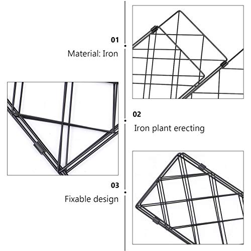 YARNOW Garden Trellis Plant Support for Climbing Foldable Vines and Flowers Stands Metal Wire Lattices Grid Panels for Ivy Rose Grape Cucumber Clematis Black