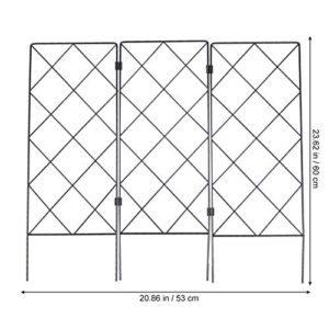 YARNOW Garden Trellis Plant Support for Climbing Foldable Vines and Flowers Stands Metal Wire Lattices Grid Panels for Ivy Rose Grape Cucumber Clematis Black