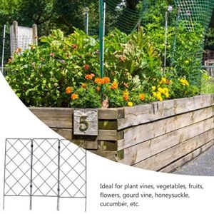 YARNOW Garden Trellis Plant Support for Climbing Foldable Vines and Flowers Stands Metal Wire Lattices Grid Panels for Ivy Rose Grape Cucumber Clematis Black