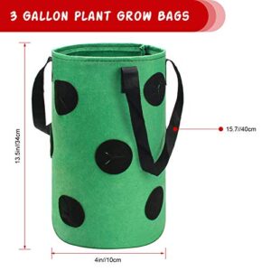 Luxiv Strawberry Grow Bags 3 Gallon, Strawberry Planting Bags with 12 Grow Pouches Plant Growing Hanger Bag for Tomato, Chili, Strawberry Planting Containers Garden Grow Bags (2, Green)