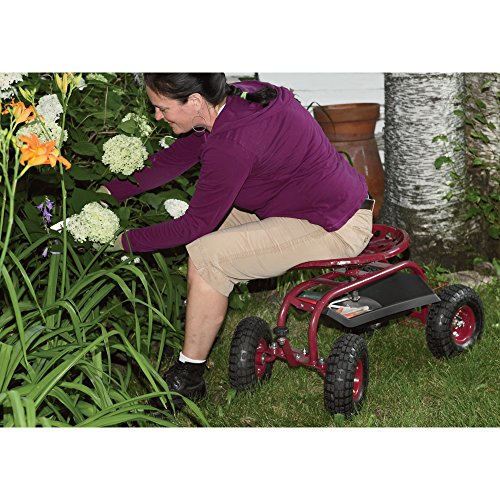 Ironton Rolling Garden Seat with Turnbar