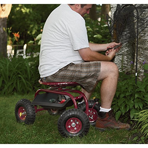 Ironton Rolling Garden Seat with Turnbar