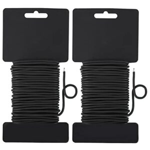 shintop reusable garden plant twist tie 2.8mm, 2pcs 65feet heavy duty soft wire tie for tomato plants, climbing roses and vines organizing (black)