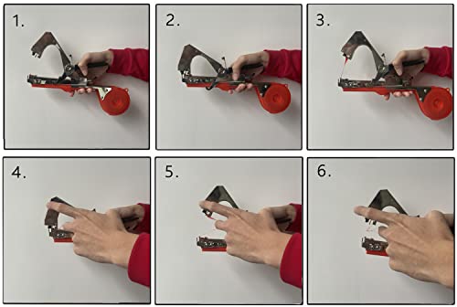 ZFYOUNG Plant Tying Machine Taper Tool Garden Plant Tape Tool for Grapes, Raspberries, Tomatoes and Vining Vegetables, Comes with 21Rolls of Tapes and 1 Box of Staple (red)