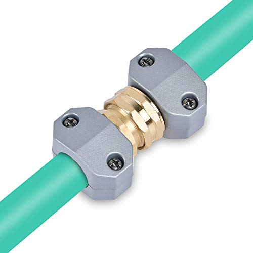 Garden Hose Repair Fitting, 3 Sets Aluminum Mender Female and Male Hose Connector, Fit 5/8-Inch and 3/4-Inch Garden Hose