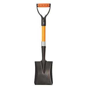 dikuyeel shovel for digging, 28 inches garden shovel with d-grip, metal small shovel for gardening, square garden shovel for digging, fiberglass handle