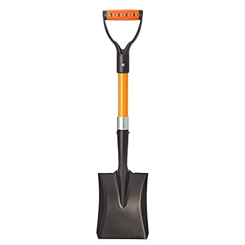 Dikuyeel Shovel for Digging, 28 Inches Garden Shovel with D-Grip, Metal Small Shovel for Gardening, Square Garden Shovel for Digging, Fiberglass Handle