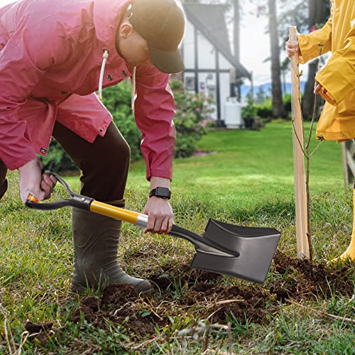 Dikuyeel Shovel for Digging, 28 Inches Garden Shovel with D-Grip, Metal Small Shovel for Gardening, Square Garden Shovel for Digging, Fiberglass Handle