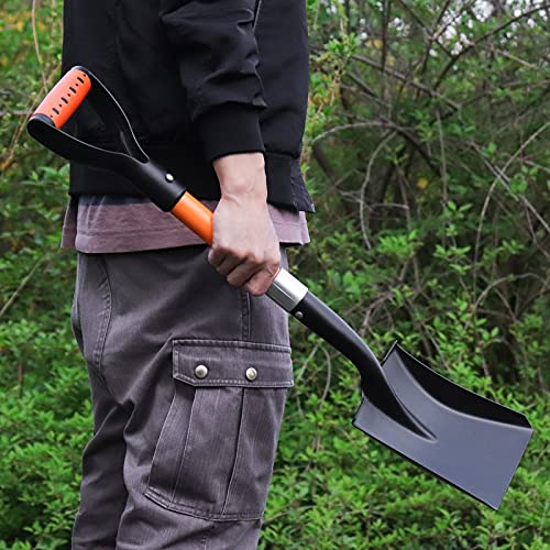 Dikuyeel Shovel for Digging, 28 Inches Garden Shovel with D-Grip, Metal Small Shovel for Gardening, Square Garden Shovel for Digging, Fiberglass Handle