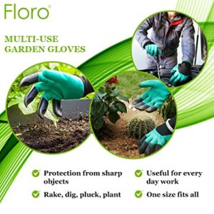 Floro Garden Gloves with Claws, Chicken Coop Cleaning, for Digging, Pruning & Poking, All in One Gardening Tool, Durable Hand Protectors, handwear for Gardeners & DIY Hobbyists