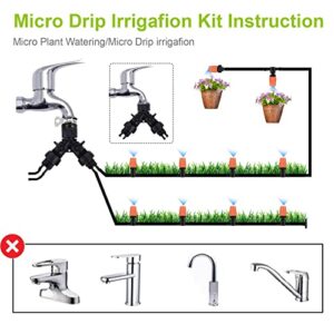 NCUUBR 101 Pcs Drip Irrigation Kit, Garden Irrigation System with 99FT 1/4" Distribution Tubing Hose, Adjustable Plant Watering Sprinkler System for Garden Lawn, Patio, with Installation Steps