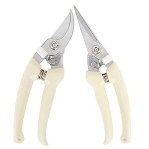 meperez pruners, pruning shears heavy duty, premium garden scissors for hedge, bonsai, floral, small stem, orchard and vegetable pick, upgraded, gardening tools anvil snips, plant clippers 2 pack