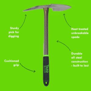 Yard Butler Terra Planter All Steel 15” Planting Trenching Digging Garden Hand Tool Dual Action Mini Spade And Pick – TT-2P