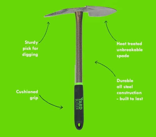 Yard Butler Terra Planter All Steel 15” Planting Trenching Digging Garden Hand Tool Dual Action Mini Spade And Pick – TT-2P