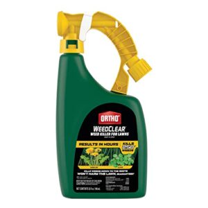 ortho weedclear weed killer for lawns ready-to-spray: treats up to 16,000 sq. ft., won’t harm grass (when used as directed), kills dandelion & clover, 32 oz.
