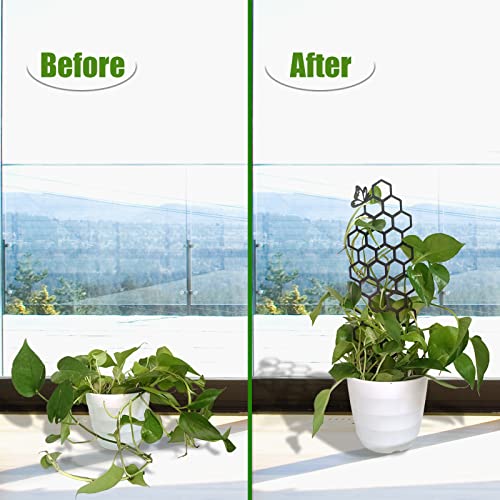 2 Pack Metal Trellis for Houseplants, 19 Inch Garden Plant Trellis for Indoor Climbing Plants, Honeycomb Shape Trellis for Ivy Pothos Vines Hoya Flower