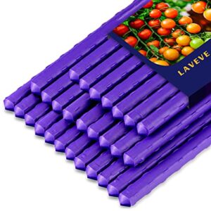 laveve garden stakes 48 inches heavy duty steel tomato stakes, plastic coated support stakes for securing trees, climbing plants, cucumber, beans, pack of 20