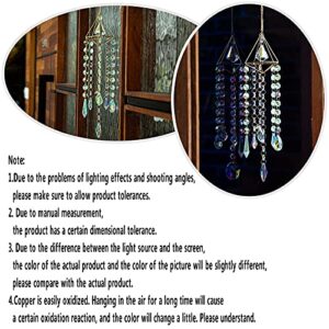 H&D HYALINE & DORA Crystal Suncatcher Wind Chimes,Window Hanging Ornament,Chandelier Aurora Rainbow Crystal Prisms Ornament Garden Outdoor Decoration Pendant