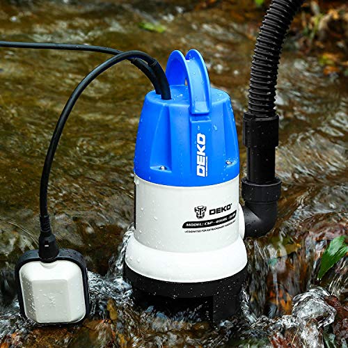 DEKO 400W 1/2HP Sump Pump 2113GPH Portable Submersible Pump with Float Switch,Clean/Dirty Water Removal Drain Pump for Swimming Pool Garden Tub Pond Flood Drain.