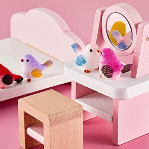 Miniature Bird Figurines Bird Decorative Figurines Dollhouse Simulation Bird Figures Toy Mini Bird Figures Cute Animal Model for Fairy Garden, Miniatures Moss Decoration, Micro Landscape (24 Pieces)