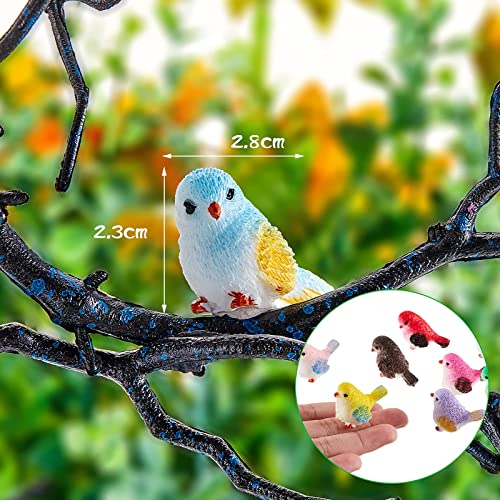 Miniature Bird Figurines Bird Decorative Figurines Dollhouse Simulation Bird Figures Toy Mini Bird Figures Cute Animal Model for Fairy Garden, Miniatures Moss Decoration, Micro Landscape (24 Pieces)