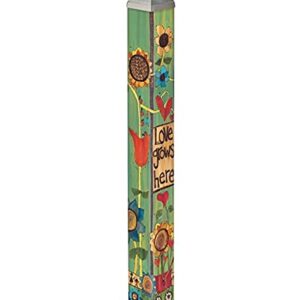 Studio M Love Grows Here 16" Mini Art Pole Small Decorative Indoor/Outdoor Garden Post, Great Gift, Stake Included for Easy Installation, No Digging - Made in The USA