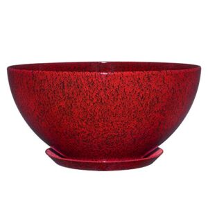 classic home and garden 9010d-376r 10″ rosie bowl planter, lava red