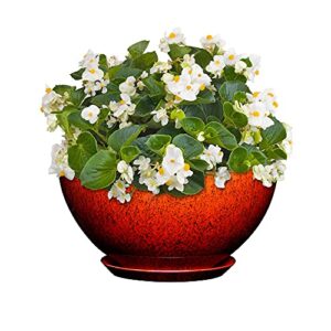 Classic Home and Garden 9010D-376R 10" Rosie Bowl Planter, Lava Red