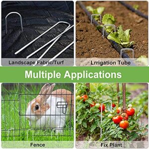 U&MEI Landscape Staples, 8" Heavy-Duty Garden Stakes Ground Landscape Pins,U-Shaped Galvanized Securing Weed Fabric Landscape Fabric Netting Ground Sheets and Camping Tent 50 Pack (8.0inch)