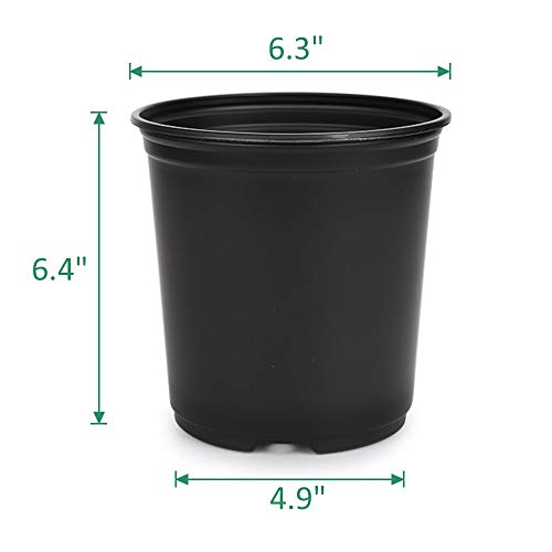 GROWNEER 48 Packs 0.7 Gallon Flexible Nursery Pot Flower Pots with 15 Pcs Plant Labels, Plastic Plant Container Perfect for Indoor Outdoor Plants, Seedlings, Vegetables, Succulents and Cuttings 2.5Qt