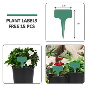 GROWNEER 48 Packs 0.7 Gallon Flexible Nursery Pot Flower Pots with 15 Pcs Plant Labels, Plastic Plant Container Perfect for Indoor Outdoor Plants, Seedlings, Vegetables, Succulents and Cuttings 2.5Qt