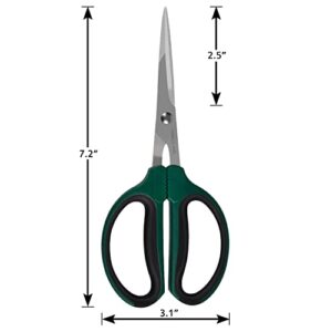 PowGrow 3-Pack Bonsai Shears Garden Pruning Scissors with 60mm Straight Stainless Steel Blades, Trimming Pruner Scissors with Precision Blades and Ergonomic Comfort Grip Handles