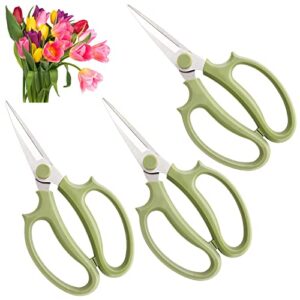 3pcs garden flower scissors,floral scissors pruning shears,stainless steel flower scissors with comfortable grip handles,premium garden clippers for flower arrangement,gardening tool