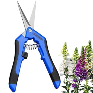 fixsmith 6.5″ pruning shears | 1 pack | garden shears | straight stainless steel blades gardening tools | gardening hand pruner | precision garden tools | blue color.