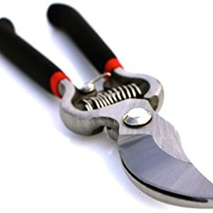 Garden Guru Indestructible All Steel Pruning Shears Scissors Clippers - Professional Bypass Hand Pruner - High Performance Forged Steel - Comfort Grip Handles - Perfect for Gardening Trimming Pruning