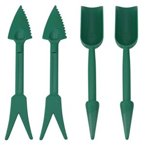 antrader succulent transplanting miniature fairy planting mini garden hand tools set for gardening plant care, green, pack of 4