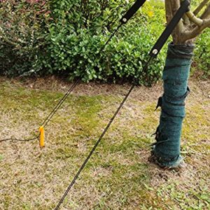 WANZHU Tree Stake Kits - 6pcs 11.4'' yellow Anchoring Stakes + 6 Straps 65 Feet Rope Enough for 2 Finish Trees Sapling Straight Healthy Growth Outdoor Garden Yard Plant Fix