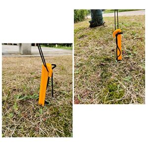 WANZHU Tree Stake Kits - 6pcs 11.4'' yellow Anchoring Stakes + 6 Straps 65 Feet Rope Enough for 2 Finish Trees Sapling Straight Healthy Growth Outdoor Garden Yard Plant Fix