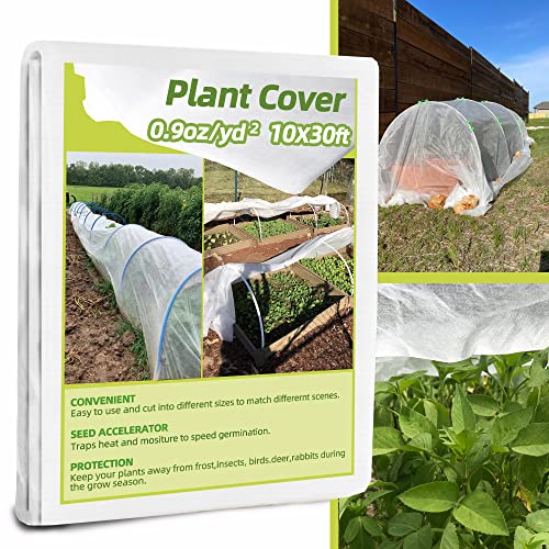 Plant Covers Freeze Protection 10x30ft Frost Cloth Blanket Floating Row Cover for Winter Protection Sun Pest Protection 0.9 oz/yd²