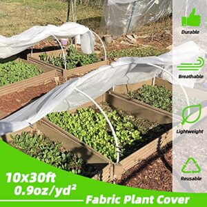 Plant Covers Freeze Protection 10x30ft Frost Cloth Blanket Floating Row Cover for Winter Protection Sun Pest Protection 0.9 oz/yd²