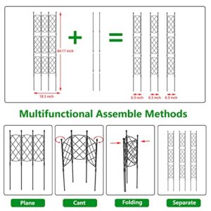 MYard Garden Trellis for Climbing Plants Outdoor, Plant Trellis Frame for Potted Plants, 64" Tall Vegetable Plant Support for Flowers Vegetable Vine Indoor Outdoor