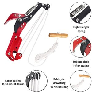 BAYTORY Extendable Tree Pruner Saw Head Without Pole, High-Altitude Branches Trimmer Pruning Shears, Harvester Clipper for Plant Twig Vine, Labor-saving 3 Wheels Garden Trimming Tool