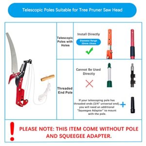 BAYTORY Extendable Tree Pruner Saw Head Without Pole, High-Altitude Branches Trimmer Pruning Shears, Harvester Clipper for Plant Twig Vine, Labor-saving 3 Wheels Garden Trimming Tool