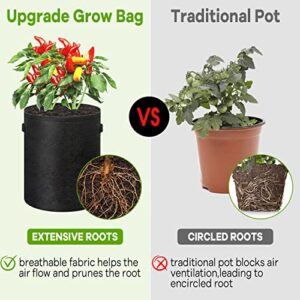 JOPESO Potato Grow Bags 10 Gallon 2 Pack Fabric Pots with Flap Window and Handles, Breathable Plant Bags Thickened Nonwoven for Garden Planting Vegetable Tomato Strawberry Flowers