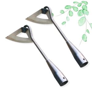garden hoe edger weeder hollow hoe 2pcs gardening tool all-steel hardened hollow hoes weeding portable household vegetable garden shovel, soil loosening planting tool can be used for extended use