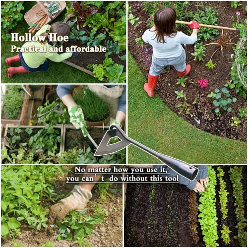 Garden Hoe Edger Weeder Hollow Hoe 2Pcs Gardening Tool All-Steel Hardened Hollow Hoes Weeding Portable Household Vegetable Garden Shovel, Soil loosening Planting Tool can be Used for Extended use