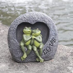 Frog Lover Statue Garden Sculpture Great Choice of Froggies Statue Outdoor Accessories Decor for Outside 7.28 Inch H