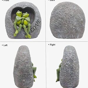 Frog Lover Statue Garden Sculpture Great Choice of Froggies Statue Outdoor Accessories Decor for Outside 7.28 Inch H